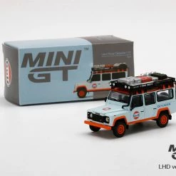 Hobbiestock Collectibles Mini GT 1/64 Land Rover Defender 110 Gulf (LHD) Die Cast Models