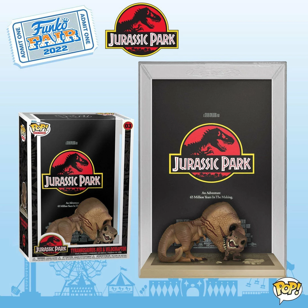 Hobbiestock Collectibles Funko Pop! Movie Poster With Case: Jurassic Park- Tyrannosaurus Rex 6" And Velociraptor 4 Hobbiestock Collectibles Funko Pop! Movie Poster With Case: Jurassic Park- Tyrannosaurus Rex 6" And Velociraptor