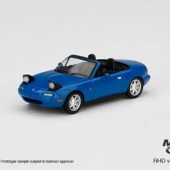 Hobbiestock Collectibles Mini GT 1/64 Mazda Miata MX5 NA Mariner Blue Headlight Up Die Cast Models
