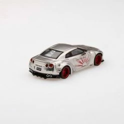 Hobbiestock Collectibles 1/64 LB WORKS Nissan GT-R R35 Type 1 Rear Wing Version 2 Satin Silver RHD Die Cast Models