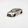 Hobbiestock Collectibles 1/64 LB WORKS Nissan GT-R R35 Type 1 Rear Wing Version 2 Satin Silver RHD Die Cast Models