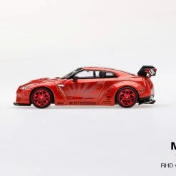 Hobbiestock Collectibles Die Cast Models 1/64 LB Works Nissan GT-R R35 Type 1 Rear Wing Ver 1+2 Candy Red (RHD)