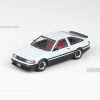 Hobbiestock Collectibles Toyota Corolla Levin AE86 White With Extra Wheels And Carbon Effect Front Bonnet Decal Die Cast Models